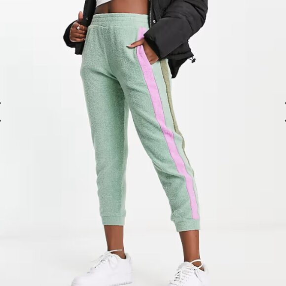 NEW Free People Women's Blue Monday Fleece Jogger Pants Valley Girl Green 128J - Picture 4 of 12